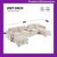 Canapé modulaire en chenille modulaire de 136 po en U avec console et repose-pieds avec rangement-1610047369