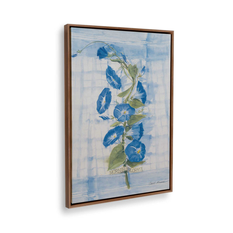 «Morning Glory on Linen» par Carol Rowan, reproduction d'art, H 32 po x l 24 po, Brun