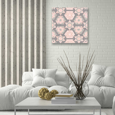 «Pink and Gray Motif 4» par Stellar Design Studio, art mural en verre acrylique