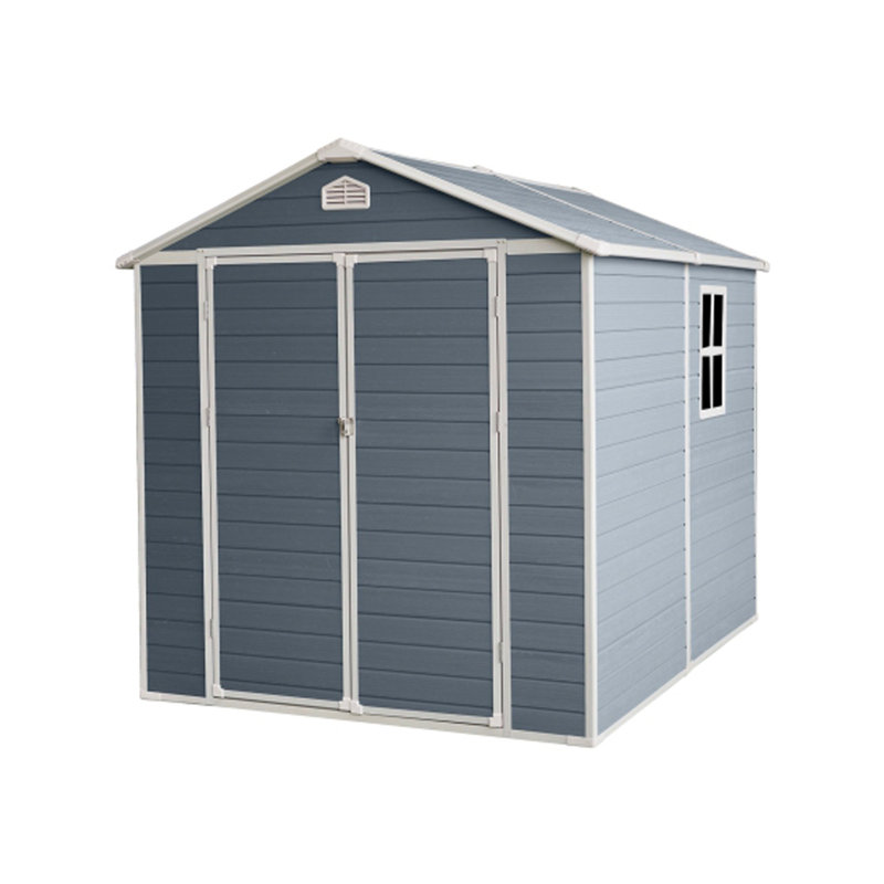 6 Ft X 8 Ft Resin Outdoor Storage, Plastic Garden Sheds With Floor And Lockable Door For Backyard, Lawn, Grey