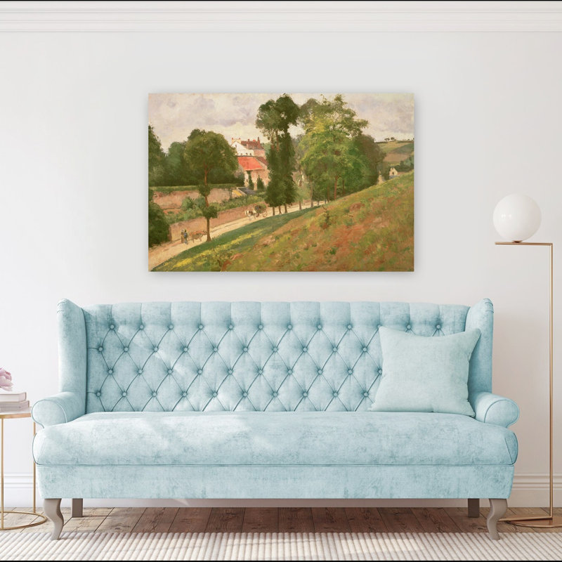Route de Saint-Antoine à Lhermitage, Pontoise, 1875 Impressionniste abstrait contemporain Cheval Paysage Architecture Wall Art Print