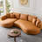 Faux Leather Curved Sectional Sofa-498607171-498607172