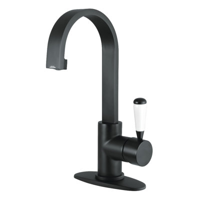 Kingston Brass Paris Single-Handle 1-Hole Deck Mount Bathroom Faucet with Push Pop-Up