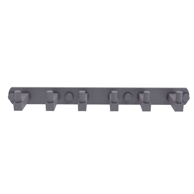 Haranu 6 Position Wall Mounted Hook Rack, Matte Gray