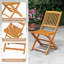 Ensemble de 2 chaises pliantes d'extérieur en bois d'acacia à haut dossier avec coussins de siège-1510095301
