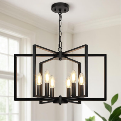 6 Light Geometric Dining Room Light Fixture