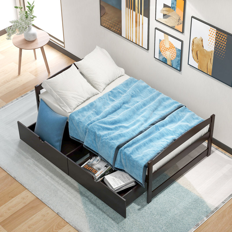Slat Storage Bed, Espresso
