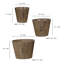  Ensemble de 3 pots à fleurs en bois brun à motif numéroté assortis