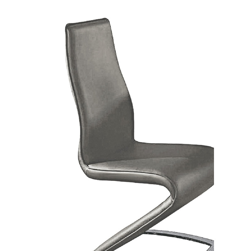 Chaise d’appoint rembourrée en chrome Downe, Gris
