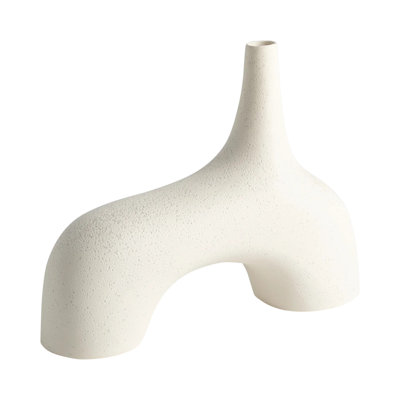 Stretch Cream 10" Earthenware Table Vase