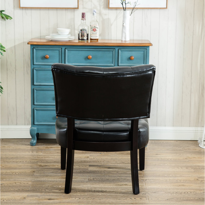 Fauteuil en similicuir noir avec siège surdimensionné et support solide Jacksonville