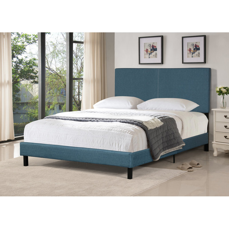 Courtnie Upholstered Standard Bed, Light Blue