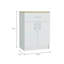 Armoire de rangement Pantry H 33 po, un tiroir, deux tablettes intérieures, deux portes, chêne blanc / clair