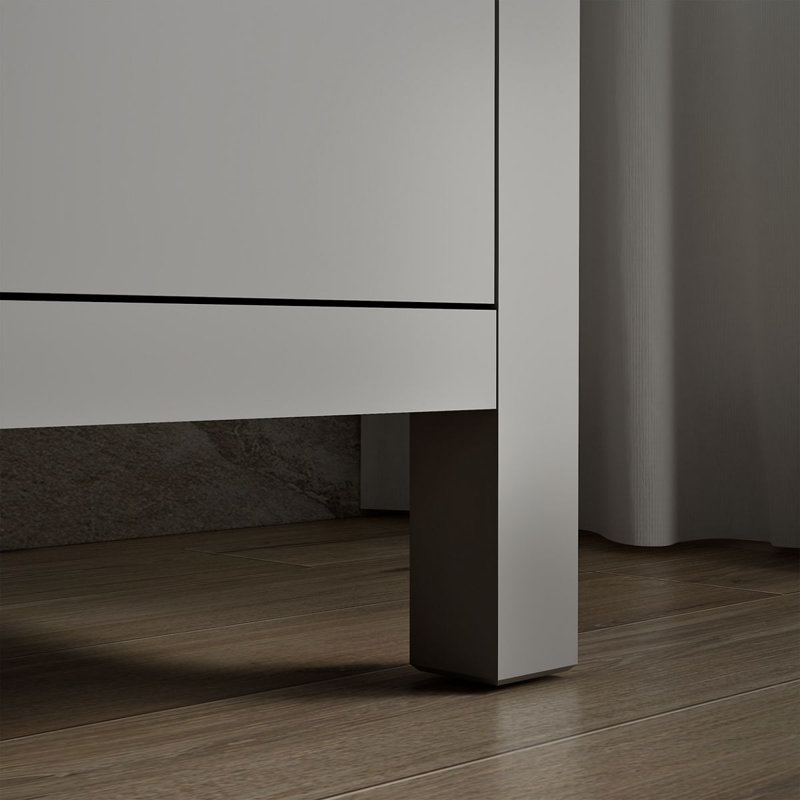 Kresla Bathroom Vanity Cabinet With Sinks And Quartz Top, Atmos Gray, Brushed Nickel, 60"