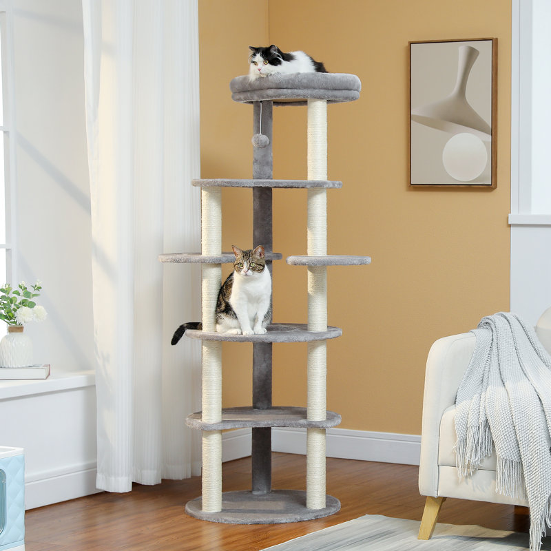 Enzlee 61'' H Cat Tree, Gray