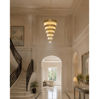 60 Light Tiered Chandelier With Crystal Accents
