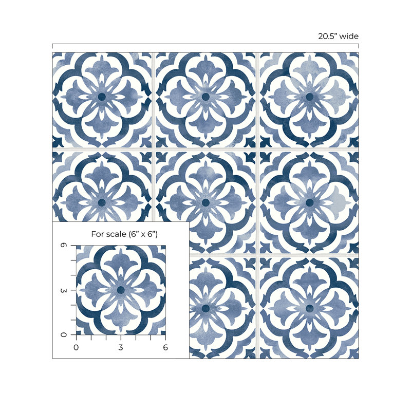 Peel & Stick Geometric Roll, Navy