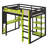 Full Loft Bed With Desk, RGB LED Light & Charging Station, Wood Bed With Desk Underneath-306769749