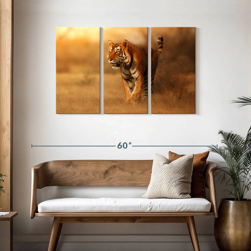 Hunting Tiger, 28" H x 45" W