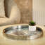 Akasya 2 piece Glass Decoration Tray for Living Room Decor, Agate Design Round Plastic Serving Tray-1756639582