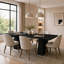 Table de salle à manger rectangulaire 71 "pour 6 à 8 personnes - table de cuisine moderne en bois avec pieds robustes et robustes, mobilier de salle à manger résistant aux égratignures, table noire seulement)-2039059895