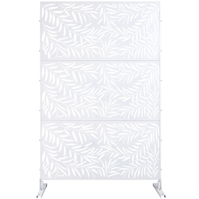 Écran d'intimité extérieur et intérieur en métal H 76 po x l 48 po, écran d'intimité décoratif autoportant pour terrasse de balcon de terrasse, panneaux de clôture d'intimité pour jardin extérieur PS119