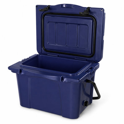 Blue Plastic Coastal 25qt Insulated Hard Cooler 5 To 7 Day Ice Retention With Bottle Opener