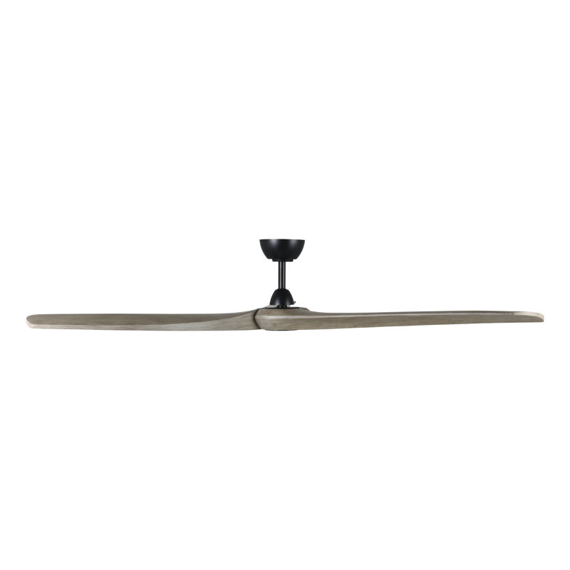Gallashaw Black 72 inch Ceiling Fan, Gray Wood, Black, 80" H x 72" W x 72" D
