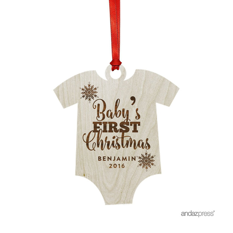 Ornement de bébé première forme de noël avec sac cadeau baby