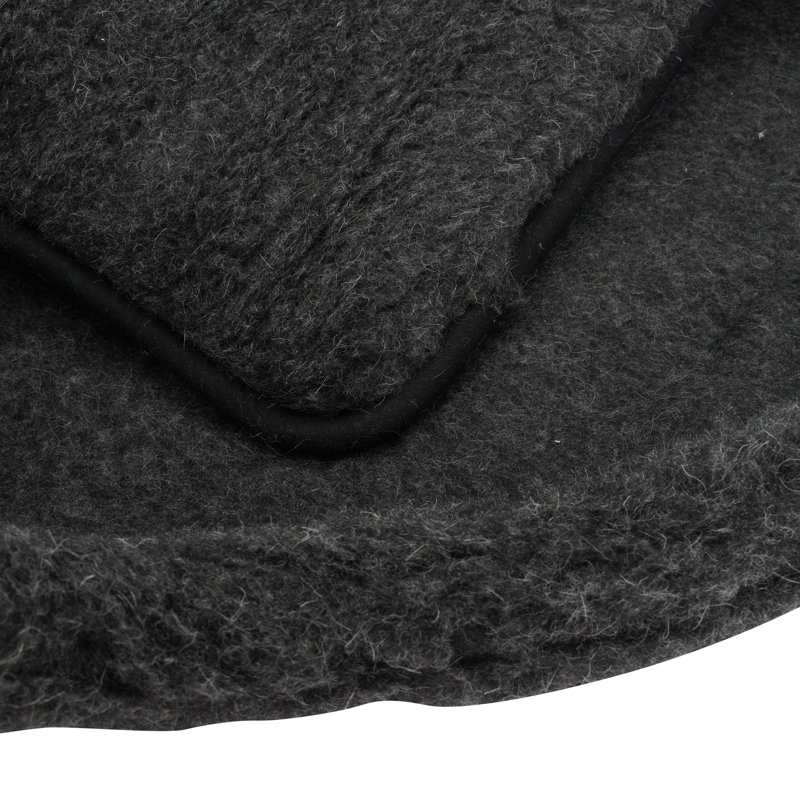 Azaiah Fleece Pet Bed, Black, 10cm H x 60cm W x 40cm D