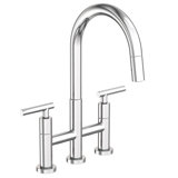 East Linear Pull Down Kitchen Bridge Faucet