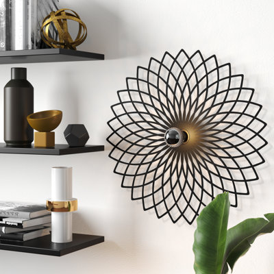 Lampe murale moderne, corps en métal noir, 19,7 po x 4,7 po x 19,7 po | Douille E27 de 40 W maximum, indice de protection IP20 | Conception élégante et originale pour la décoration intérieure, solution d'éclairage élégante et fonctionnelle