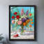 Art encadré noir, arrangement floral simple et rétro, impressions de style rétro-1957955327
