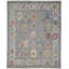 Karina Hand Knotted Wool Ikat Area Rug in Gray/Blue/Rust/Yellow-2046887155