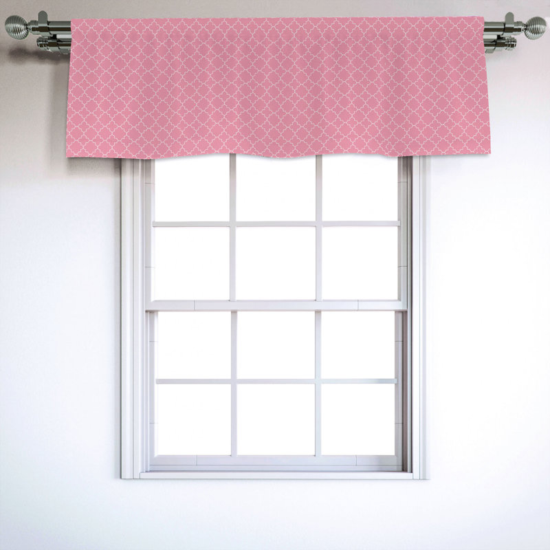 Sateen Geometric Ruffled Window Valance