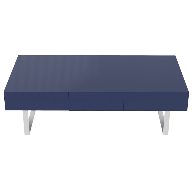 Table basse moderne avec tiroirs de rangement, Bleu