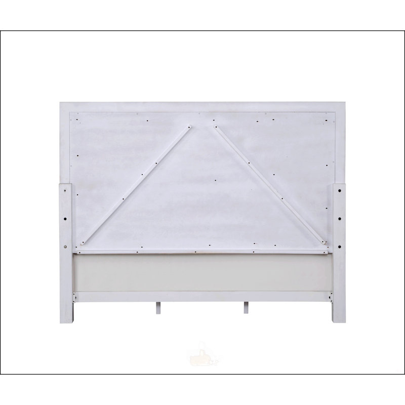 Rustic Gray & Weathered White Finish Queen Bed
