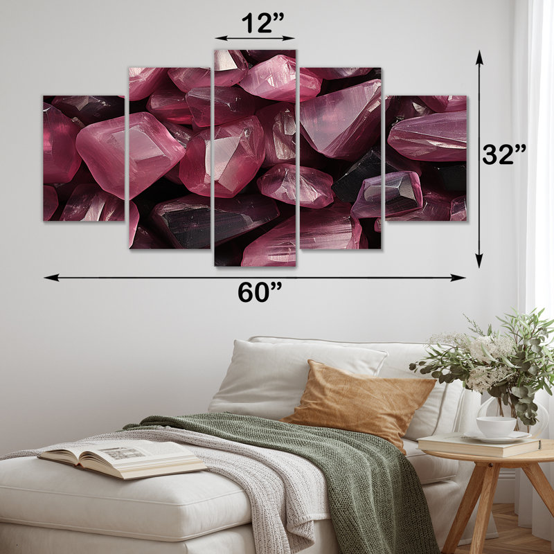Pierres zen mauve saphir mauve - art mural en pierre spirituel pour salon