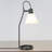 Modern 20" Adjustable Desk Lamp - Industrial Iron Ring Base, Frosted White Glass Shade with Clear Edge, Minimalist Task Light for Home Office & Bedroom