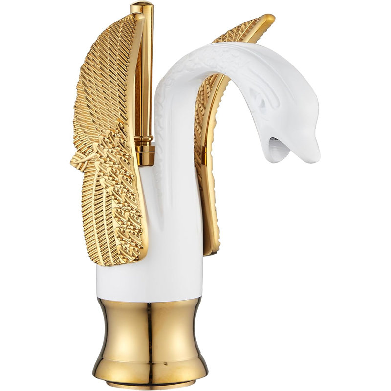 Single-Hole Single-handle Bathroom Faucet, White