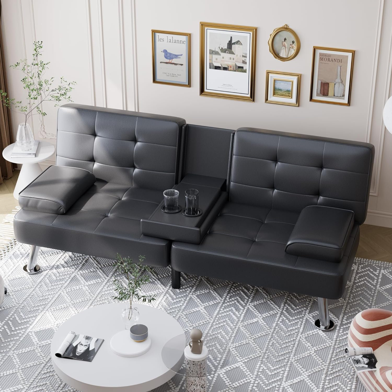 Ebern Designs Convertible Folding Futon Sofa Bed Sleeper Couch for ...