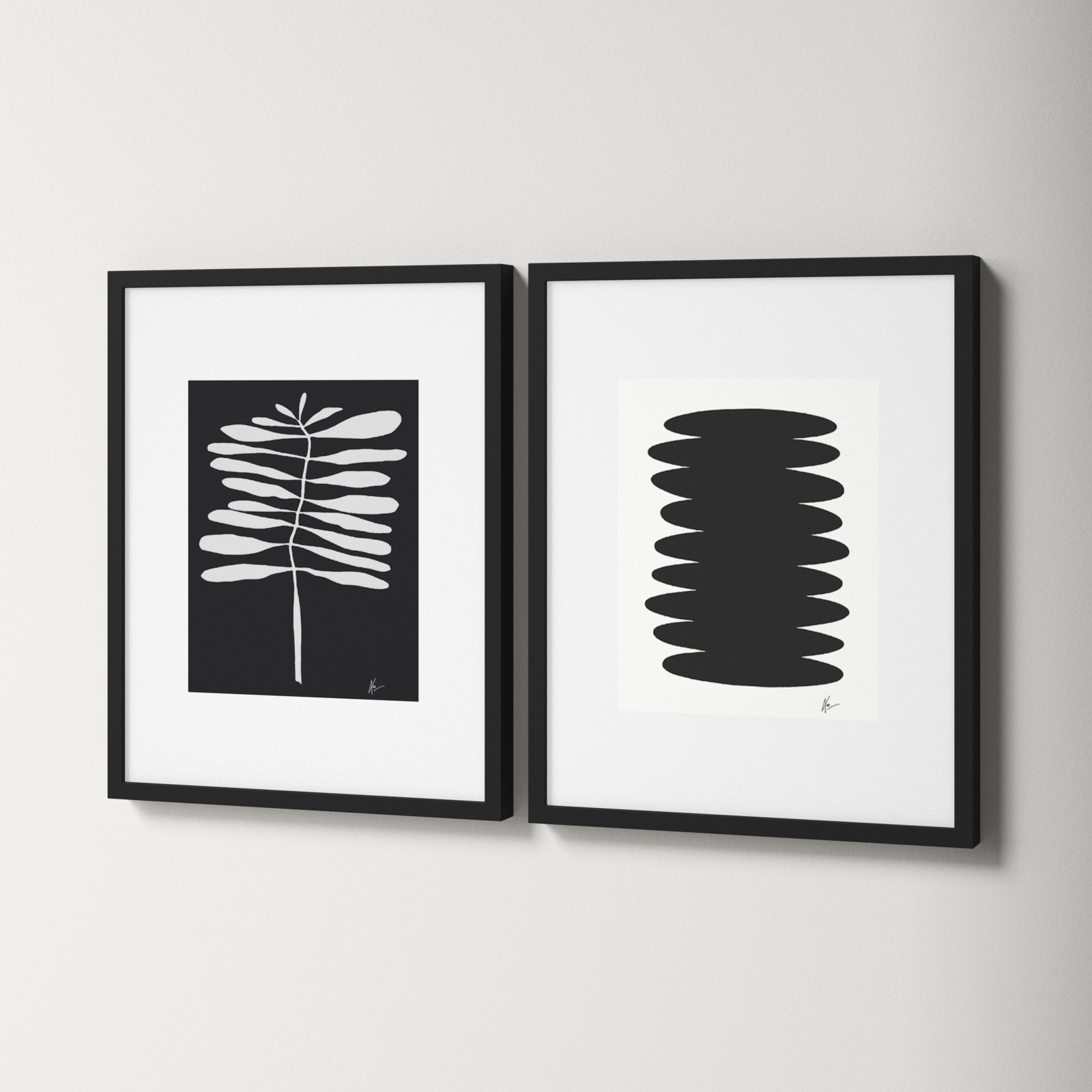 Flora 5&6 by Lee Lessem, 20" H x 32" W x 1.25" D, Black Framed