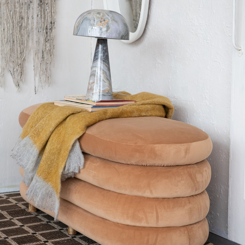 Lampe de table en métal émaillé en forme de champignon avec interrupteur en ligne