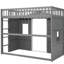 Lit mezzanine simple chic avec structure en pin massif gris et blanc pour une chambre à coucher moderne-2059054681-2059054680