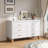 6-Drawer Double Dresser with Metal Handles & Solid Wood Legs-1809706595