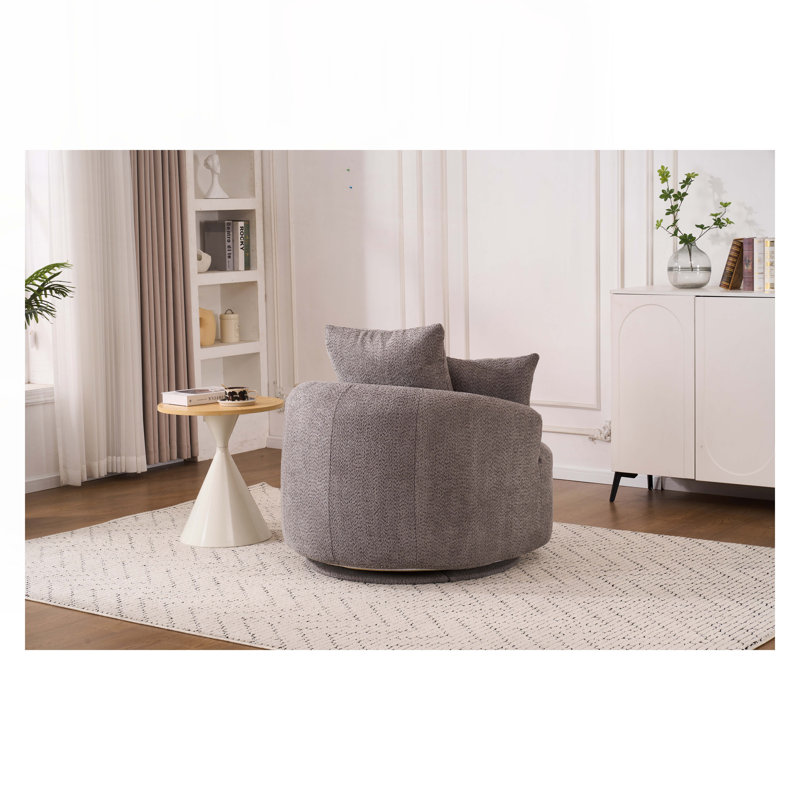 Fauteuil demi-tonneau pivotant, Gris chenille