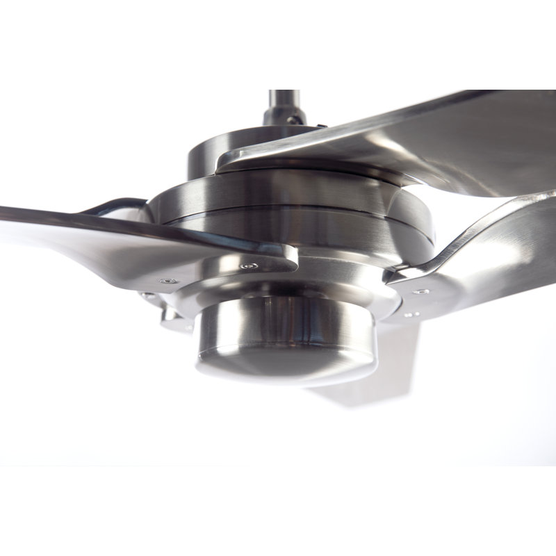 Torsion Downrod Ceiling Fan, Bright Nickel, Wall Control with Remote Handset (2-wire), Nickel