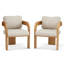 Ensemble de 2 chaises de salle à manger avec dossier coussiné et tissu bouclé-321449173-321449175
