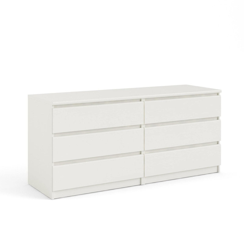 6 Drawer  Double Dresser For Bedroom Living Room Hallway,White