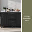 Îlot de cuisine 50,7 po avec rangement pour bac à ordures inclinable et organisateur d'armoire escamotable, îlot de cuisine sur roulettes sur 5 roulettes-265218919